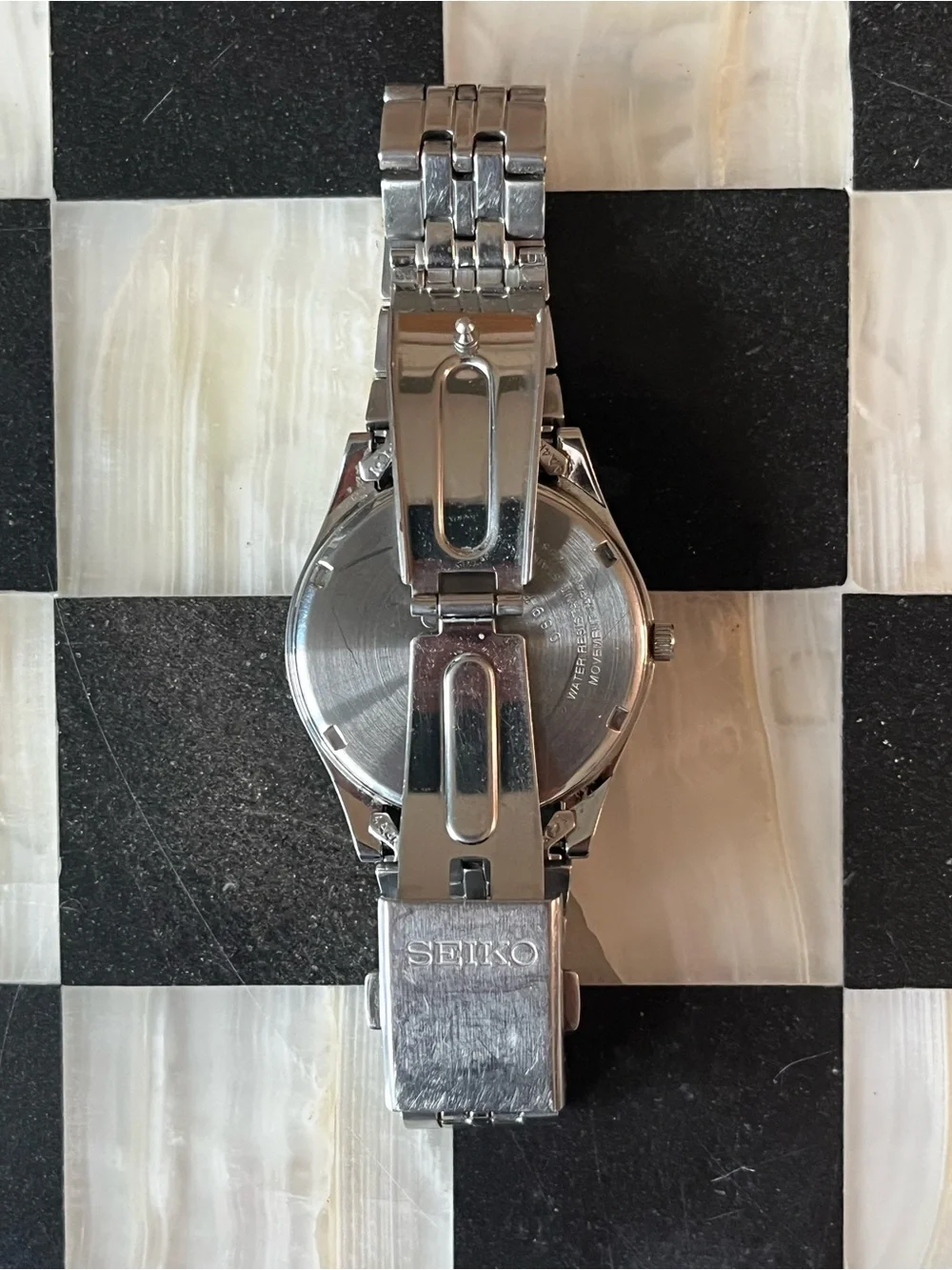 Seiko Mens Watch 37mm White Dial Solar V158-0AA0 Day Date Stainless Steel 6.5”